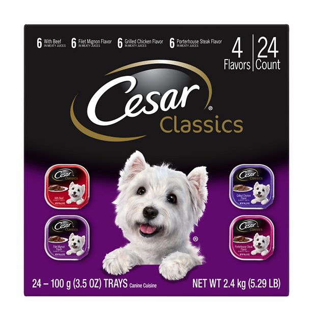 Cesar Club Variety Cube Dog Food Trays, 3.5-oz, case of 24