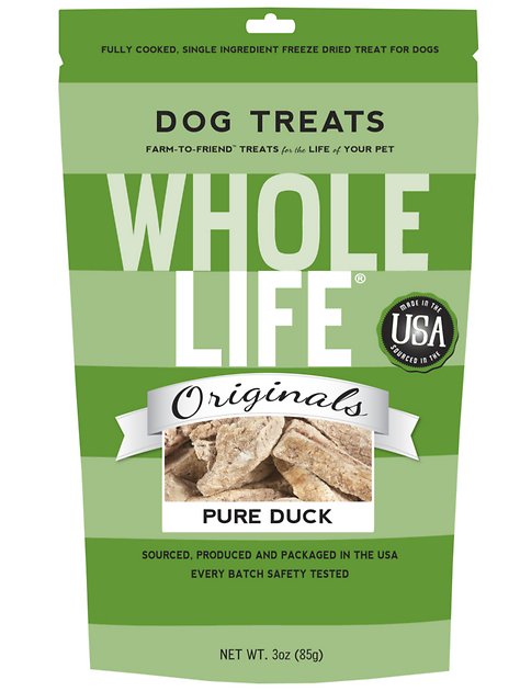 Whole Life Pure Duck Freeze-Dried Dog Treats, 3-oz bag