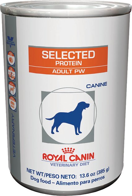 Royal Canin Veterinary Diet Selected Protein Adult PW Canned Dog Food, 13.6-oz, case of 24