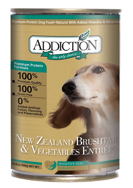 Addiction New Zealand Brushtail & Vegetables Entree Grain-Free Canned Dog Food, 13.8-oz, case of 12