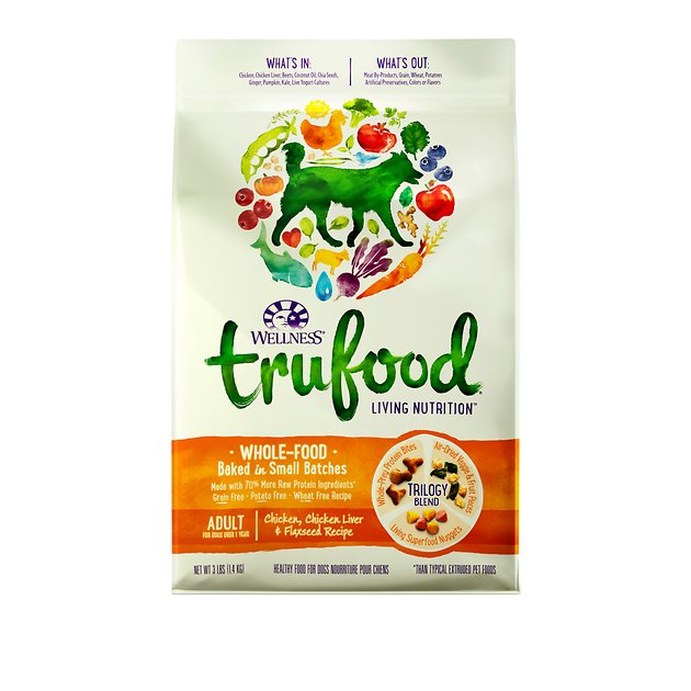 Wellness TruFood Baked Blends Adult Recipe with Chicken, Chicken Liver & Flaxseed Grain-Free Dry Dog Food, 3-lb bag