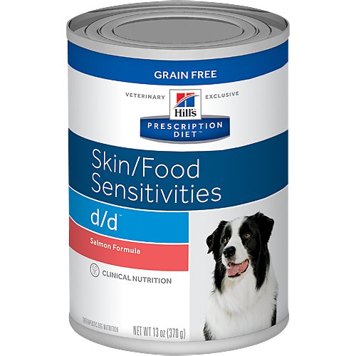 Hill's Prescription Diet d/d Skin/Food Sensitivities Salmon Formula Canned Dog Food, 13-oz, case of 12