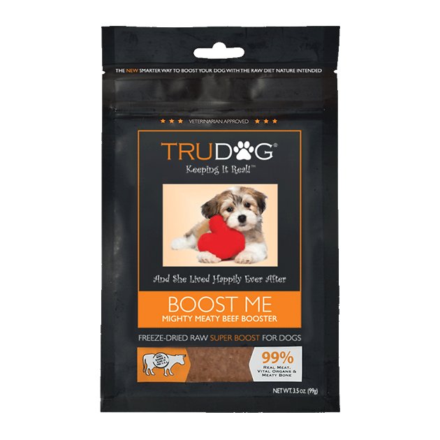 TruDog Boost Me Mighty Meaty Beef Booster Freeze-Dried Dog Food Enhancer, 3.5-oz bag