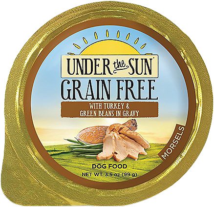 Under the Sun Grain-Free with Turkey & Green Beans in Gravy Dog Food Trays, 3.5-oz, case of 12