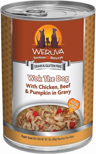 Weruva Wok the Dog with Chicken, Beef & Pumpkin in Gravy Grain-Free Canned Dog Food