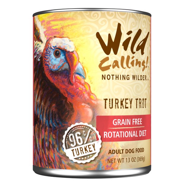 Wild Calling Turkey Trot 96% Turkey Grain-Free Adult Canned Dog Food, 13-oz, case of 12