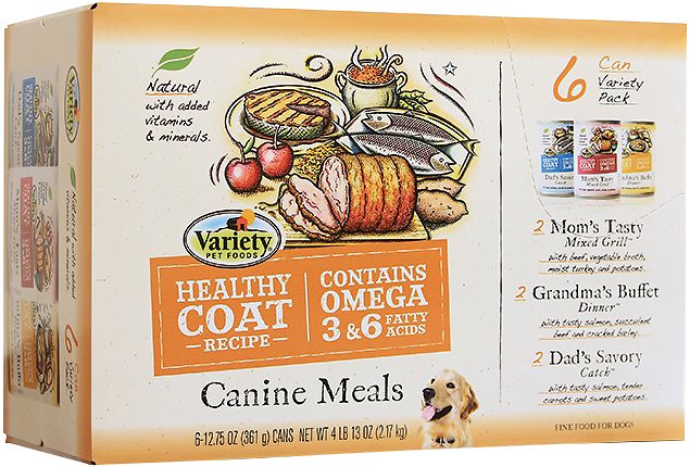 Variety Pet Foods Healthy Coat Variety Pack Canned Dog Food, 12.75-oz, case of 6