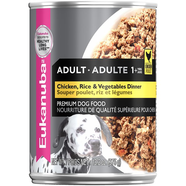 Eukanuba Adult Chicken, Rice & Vegetables Dinner Formula Canned Dog Food, 13.2-oz, case of 12