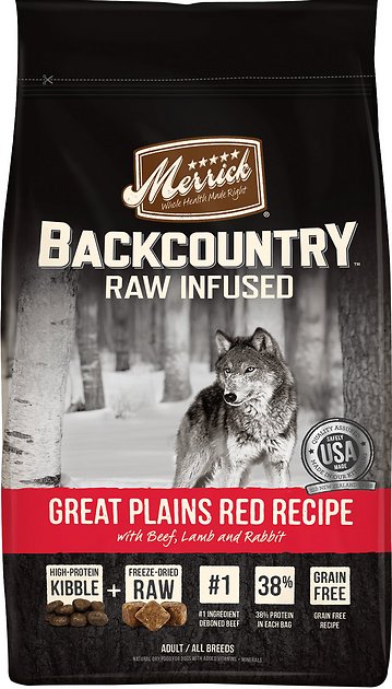 Merrick Backcountry Raw Infused Great Plains Red Recipe with Beef, Lamb & Rabbit Grain-Free Dry Dog Food