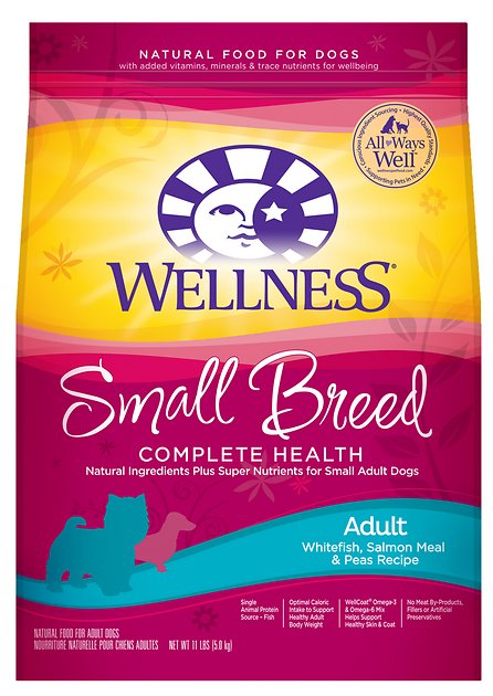 Wellness Small Breed Complete Health Adult Whitefish, Salmon Meal & Peas Recipe Dry Dog Food, 11-lb bag