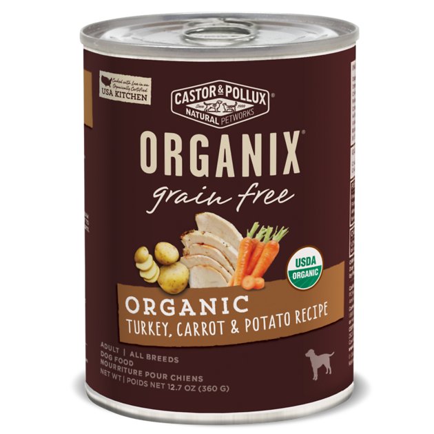 Castor & Pollux Organix Grain-Free Organic Turkey, Carrot & Potato Recipe Adult Canned Dog Food, 12.7-oz, case of 12