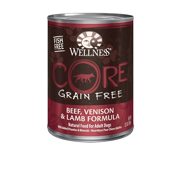 Wellness CORE Grain-Free Beef, Venison & Lamb Formula Canned Dog Food, 12.5-oz, case of 12