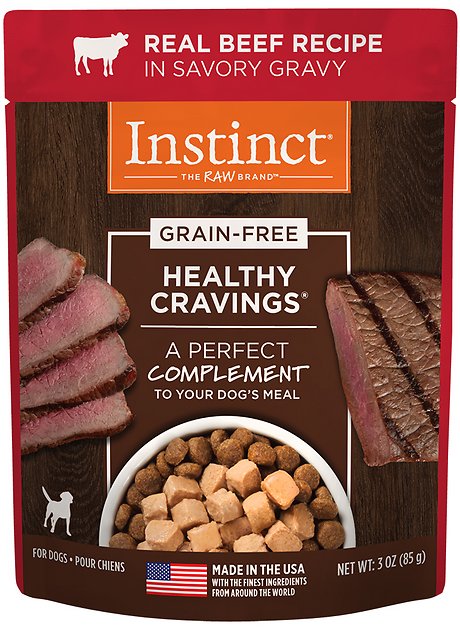 Instinct by Nature's Variety Healthy Cravings Grain-Free Real Beef Recipe in Savory Gravy Dog Food Topper, 3-oz, case of 24