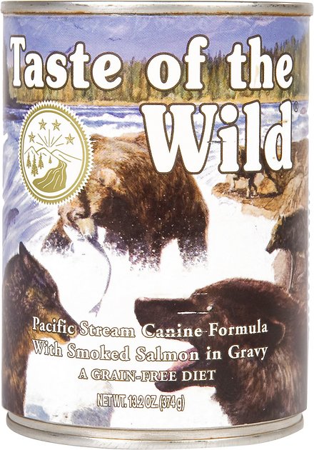 Taste of the Wild Pacific Stream Grain-Free Canned Dog Food, 13.2-oz, case of 12