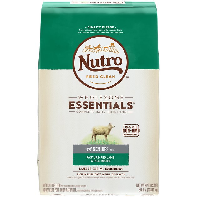 Nutro Wholesome Essentials Senior Pasture Fed Lamb & Rice Recipe Dry Dog Food, 30-lb bag