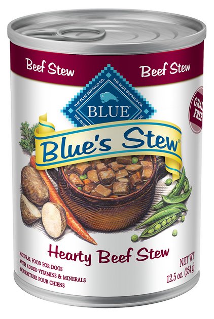 Blue Buffalo Blue's Hearty Beef Stew Grain Free Canned Dog Food, 12.5-oz, case of 12