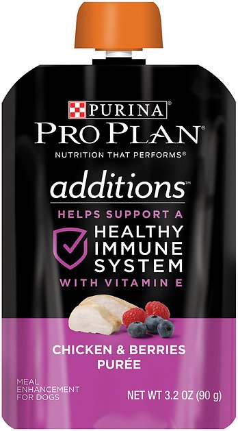 Purina Pro Plan Additions Chicken & Berries Puree Dog Food Topper, 3.2-oz, case of 14