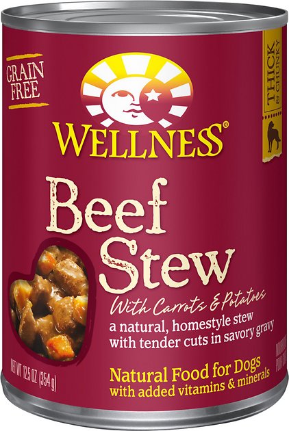 Wellness Beef Stew with Carrots & Potatoes Grain-Free Canned Dog Food, 12.5-oz, case of 12