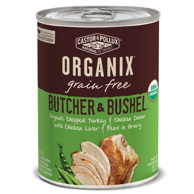 Castor & Pollux Organix Grain-Free Butcher & Bushel Organic Chopped Turkey & Chicken Dinner Adult Canned Dog Food, 12.7-oz, case of 12