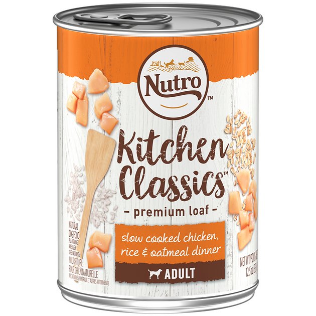 Nutro Adult Kitchen Classics Slow Cooked Chicken, Rice & Oatmeal Dinner Canned Dog Food, 12.5-oz, case of 12