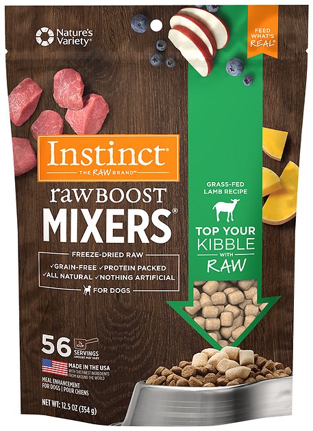 Instinct by Nature's Variety Raw Boost Mixers Grain-Free Grass-Fed Lamb Recipe Freeze-Dried Dog Food Topper