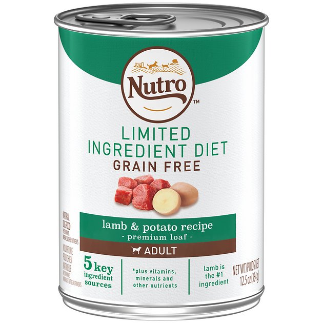 Nutro Limited Ingredient Diet Grain-Free Adult Lamb & Potato Recipe Canned Dog Food, 12.5-oz, case of 12