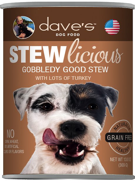 Dave's Pet Food Stewlicious Grain-Free Gobbledy Good Stew Canned Dog Food, 13-oz, case of 12