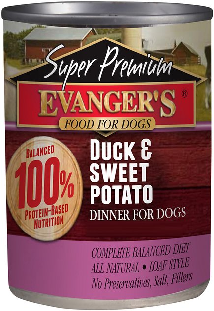 Evanger's Super Premium Duck & Sweet Potato Dinner Canned Dog Food, 13-oz, case of 12