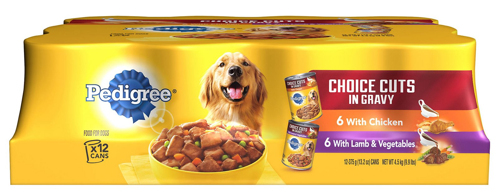 Pedigree Choice Cuts In Gravy Variety Pack Chicken & Lamb Canned Dog Food, 13.2-oz, case of 12