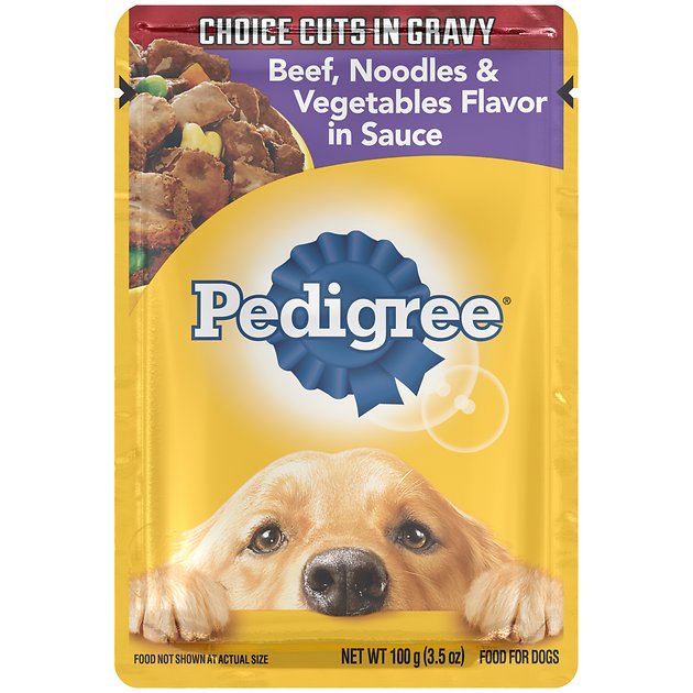 Pedigree Choice Cuts in Gravy Beef, Noodles & Vegetables Flavor in Sauce Wet Dog Food, 3.5-oz, case of 16