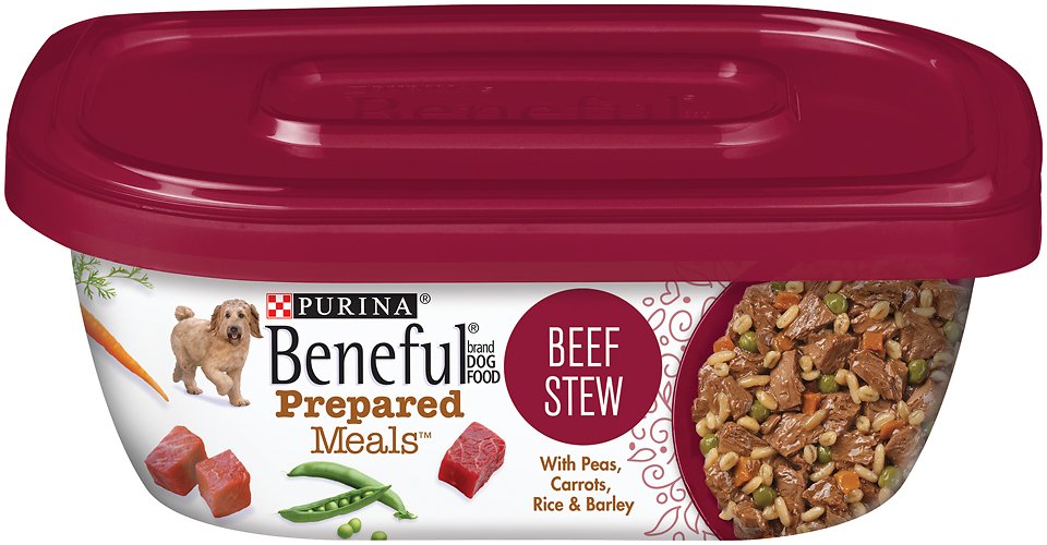 Purina Beneful Prepared Meals Beef Stew with Peas, Carrots, Rice & Barley Wet Dog Food, 10-oz, case of 8