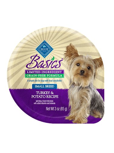 Blue Buffalo Basics Limited Ingredient Grain-Free Turkey & Potato Small Breed Adult Wet Dog Food, 3-oz, case of 12