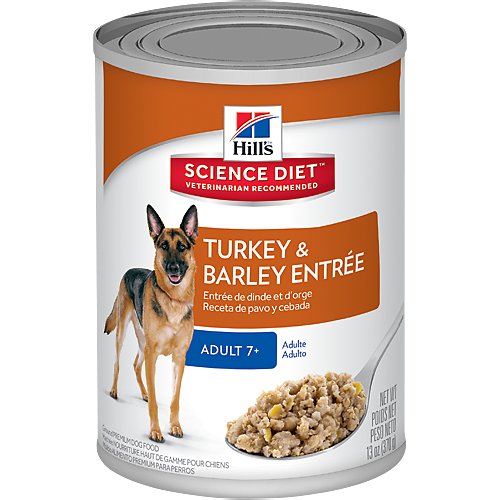 Hill's Science Diet Adult 7+ Turkey & Barley Entree Canned Dog Food, 13-oz, case of 12