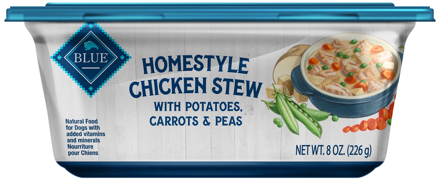 Blue Buffalo Homestyle Chicken Stew with Potatoes, Carrots & Peas Dog Food Trays, 8-oz, case of 8