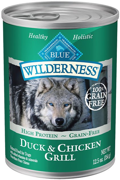 Blue Buffalo Wilderness Duck & Chicken Grill Grain-Free Canned Dog Food, 12.5-oz, case of 12