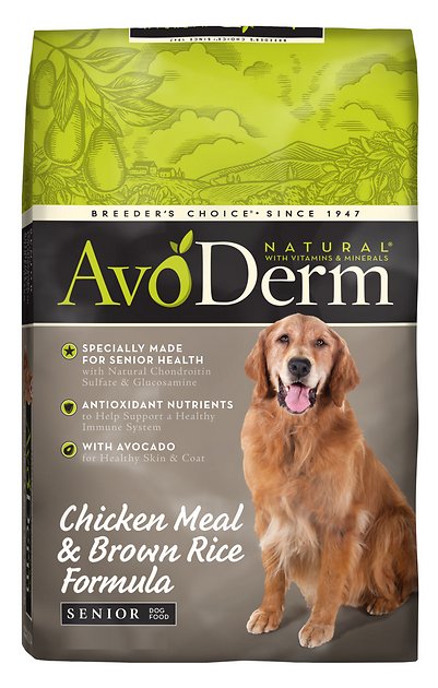 AvoDerm Natural Chicken Meal & Brown Rice Formula Senior Dry Dog Food