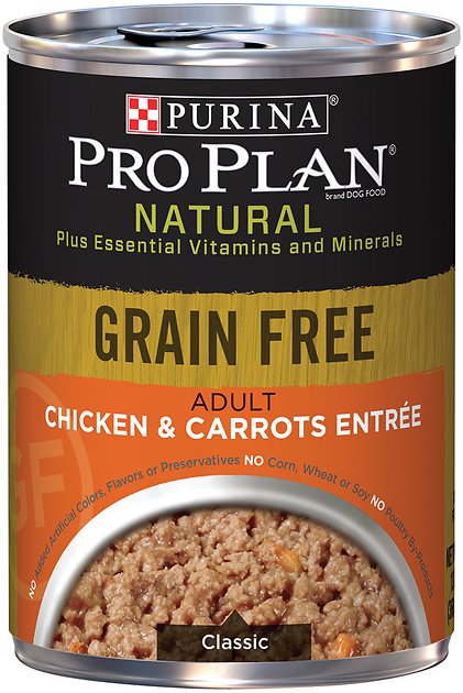 Purina Pro Plan Natural Adult Grain-Free Classic Chicken & Carrots Entree Canned Dog Food, 13-oz, case of 12