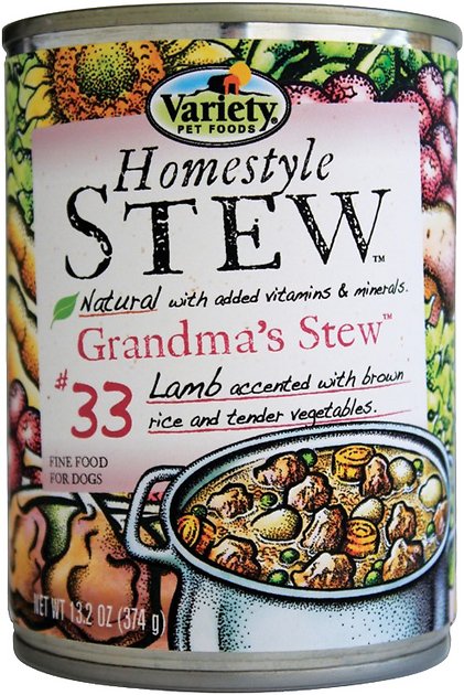 Variety Pet Foods Homestyle Stew Grandma's Stew Canned Dog Food, 13.2-oz, case of 12