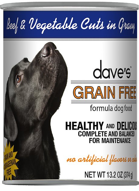 Dave's Pet Food Grain-Free Beef & Vegetable Cuts in Gravy Canned Dog Food, 13-oz, case of 12