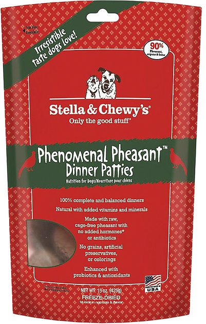 Stella & Chewy's Phenomenal Pheasant Dinner Patties Grain-Free Freeze-Dried Dog Food