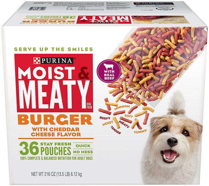 Moist & Meaty Burger with Cheddar Cheese Flavor Dry Dog Food