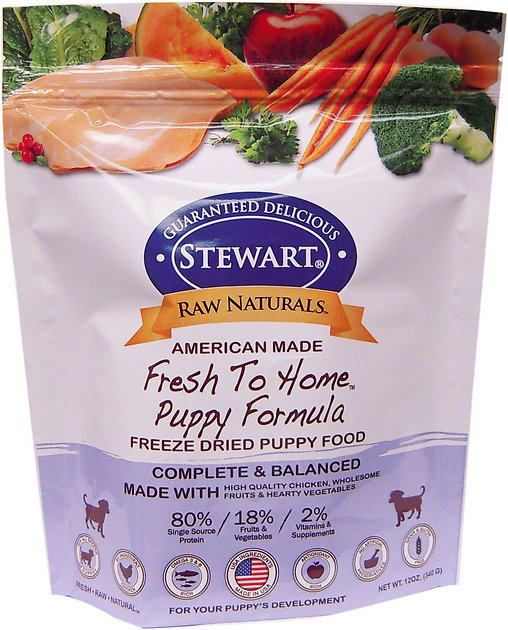 Stewart Raw Naturals Puppy Formula Grain-Free Freeze-Dried Dog Food, 12-oz bag