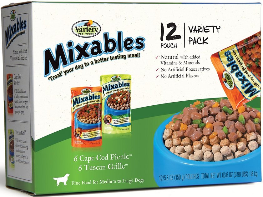 Variety Pet Foods Mixables Poultry Lovers Variety Pack Dog Food Pouches, 5.3-oz, case of 12