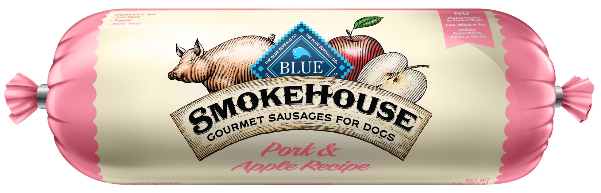 Blue Buffalo Smokehouse Pork & Apple Recipe Sausage Dog Food Roll