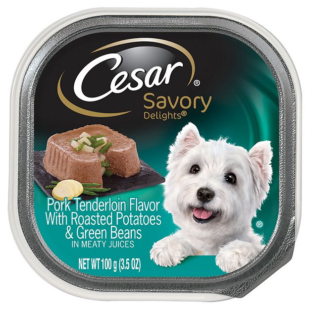 Cesar Savory Delights Pork Tenderloin Dog Food Trays, 3.5-oz, case of 24