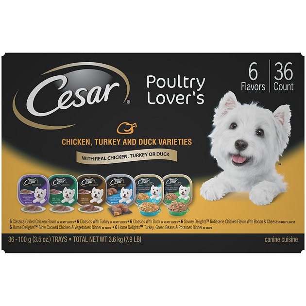 Cesar Poultry Lover's Variety Pack Dog Food Trays, 3.5-oz, case of 36