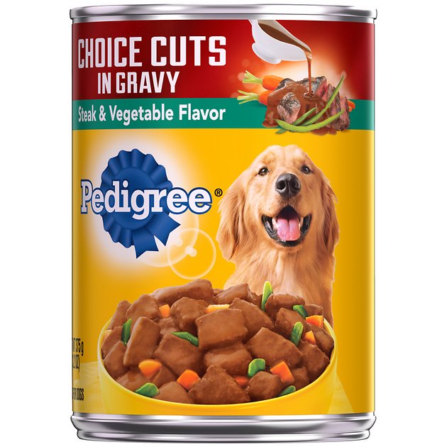 Pedigree Choice Cuts in Gravy Steak & Vegetable Flavor Canned Dog Food, 13.2-oz, case of 12