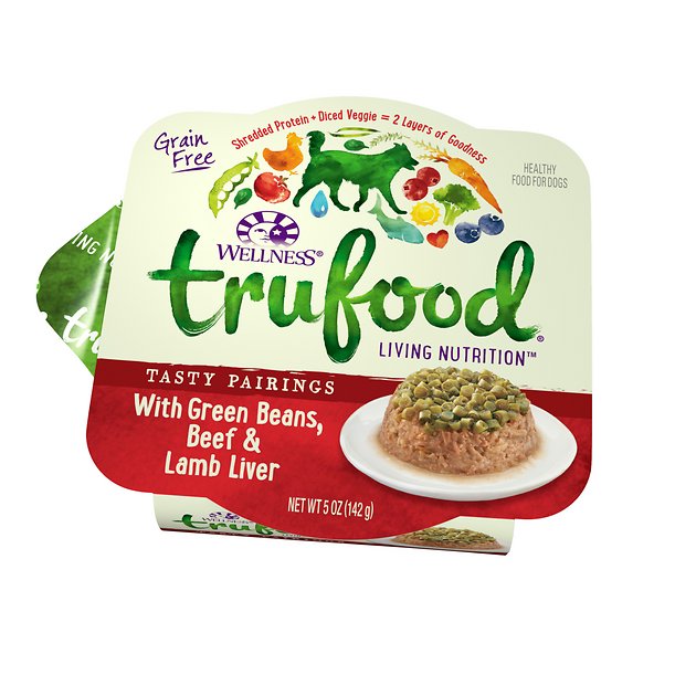 Wellness TruFood Tasty Pairings with Green Beans, Beef & Lamb Liver Grain-Free Dog Food Trays, 5-oz, case of 24