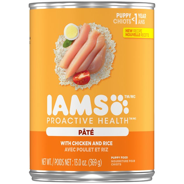 Iams Proactive Health Puppy With Chicken & Rice Pate Canned Dog Food, 13-oz, case of 12