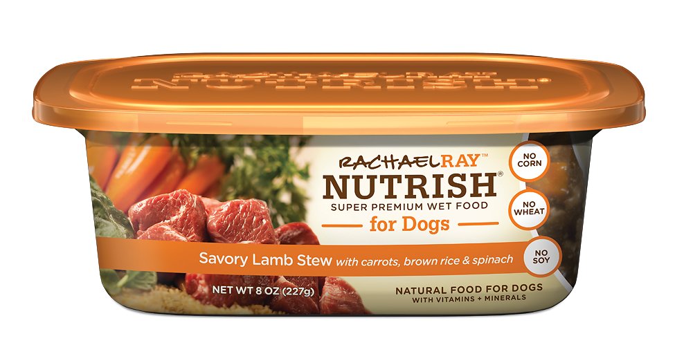 Rachael Ray Nutrish Natural Savory Lamb Stew Natural Wet Dog Food, 8-oz tub, case of 8